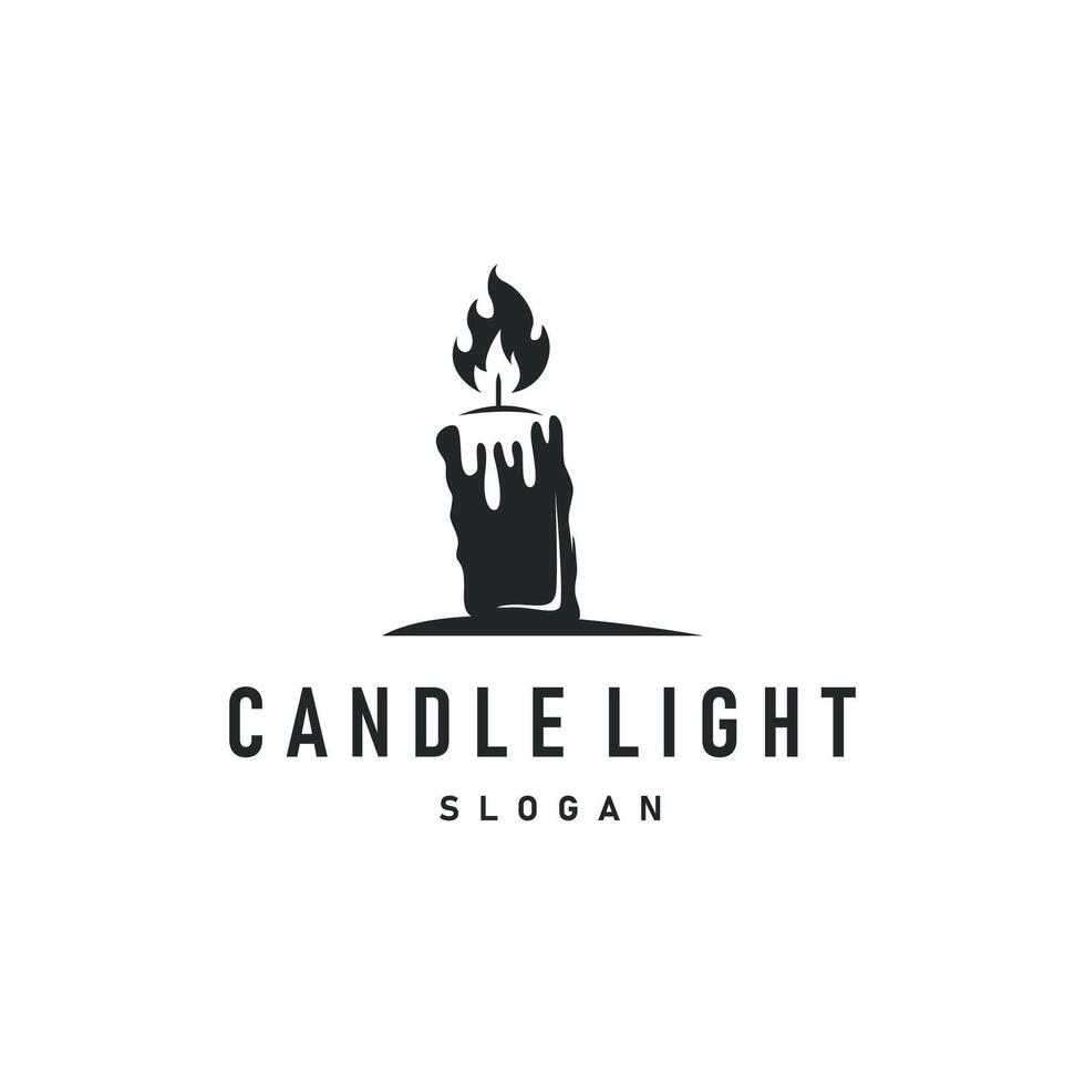 candle logo design concept template illustration simple traditional candle light vector