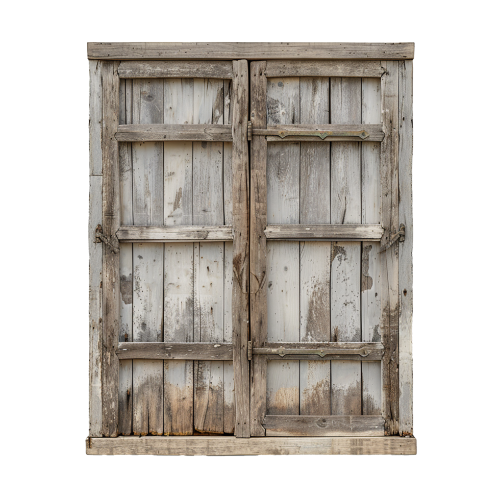 An old wooden window with a wooden frame png