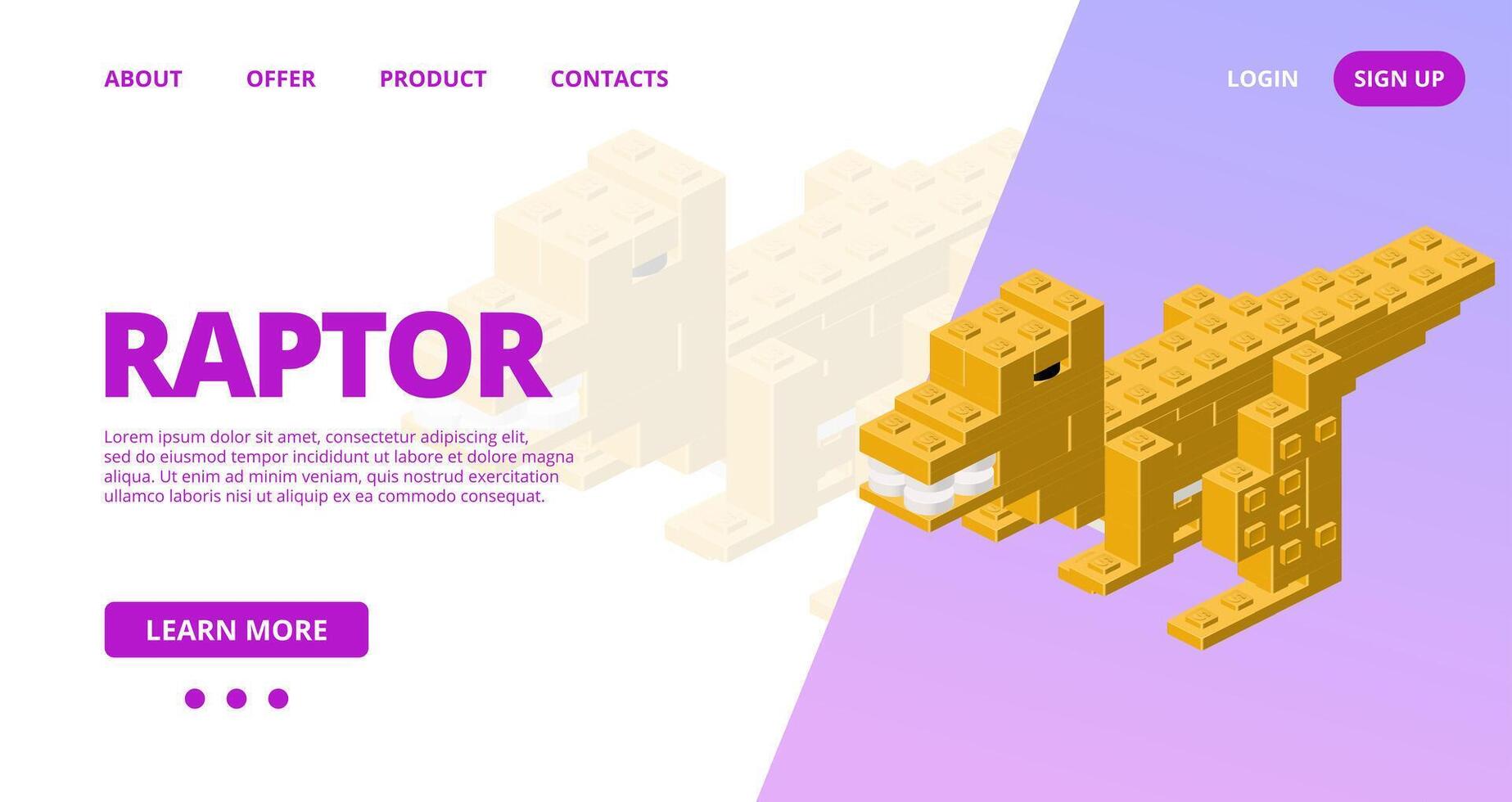 Web template with a raptor. vector