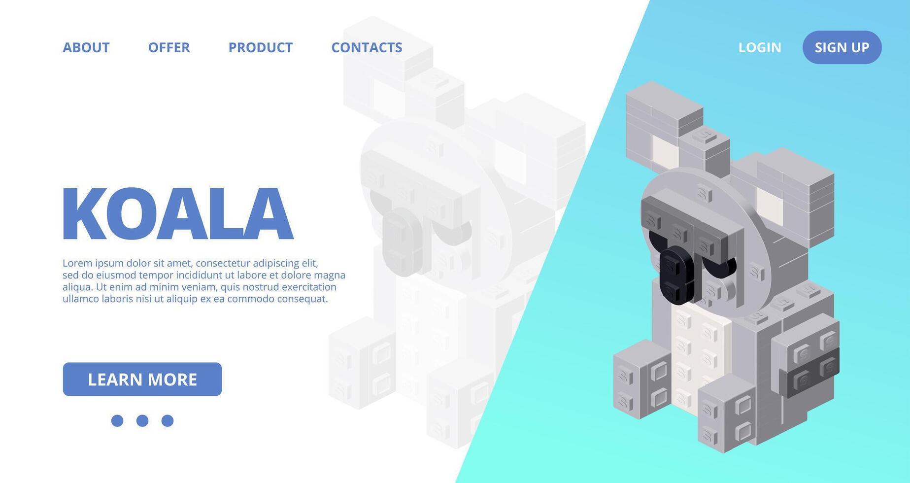 Web template with a koala. illustration vector