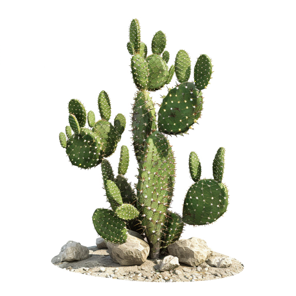 A cactus plant with many small green leaves png