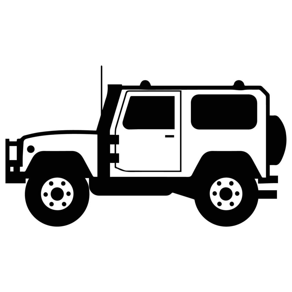 Black SUV Side View Illustration vector