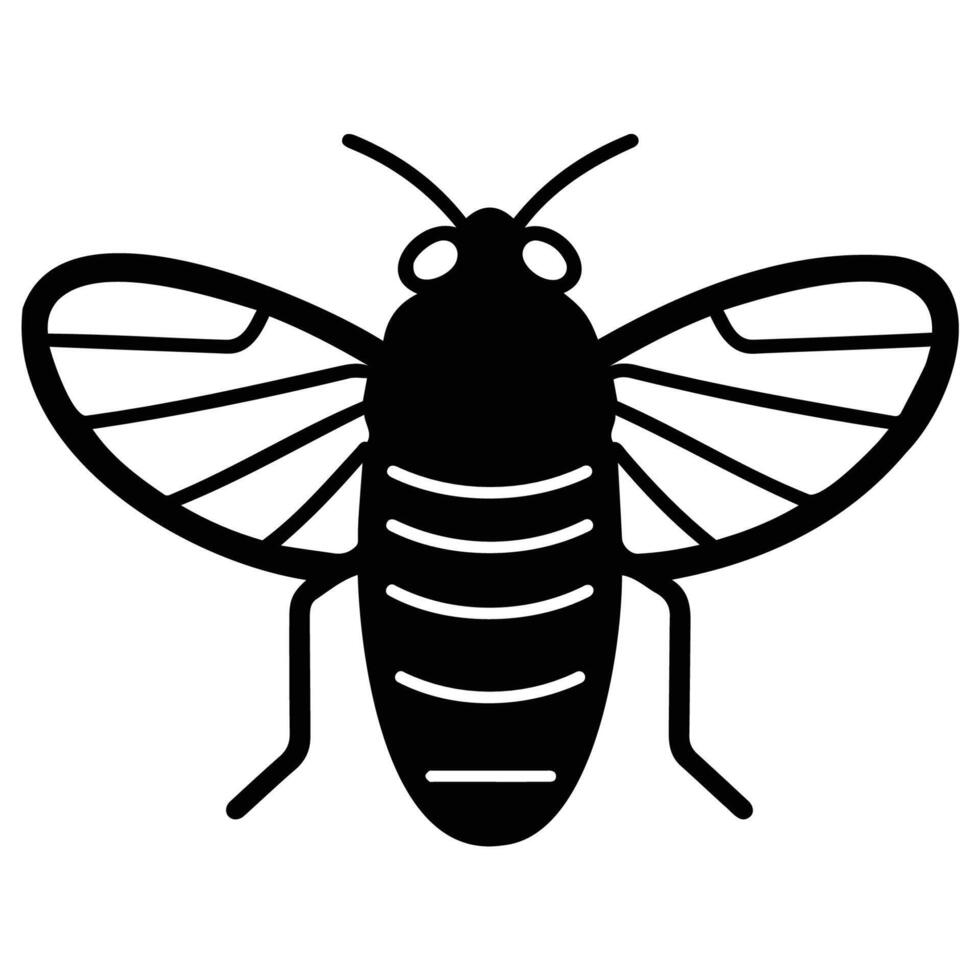 Simple Black Silhouette of a Insect Icon vector