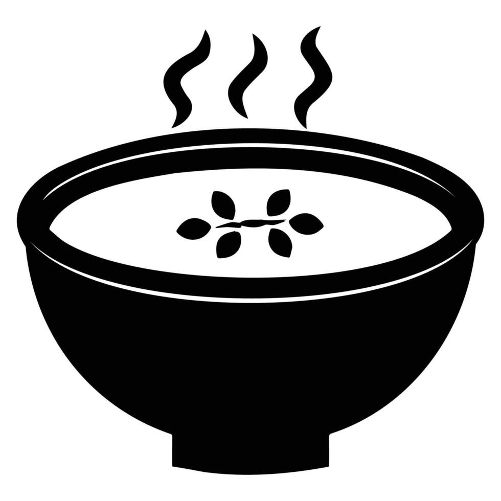 Simple Bowl with Steaming Hot Soup Design vector