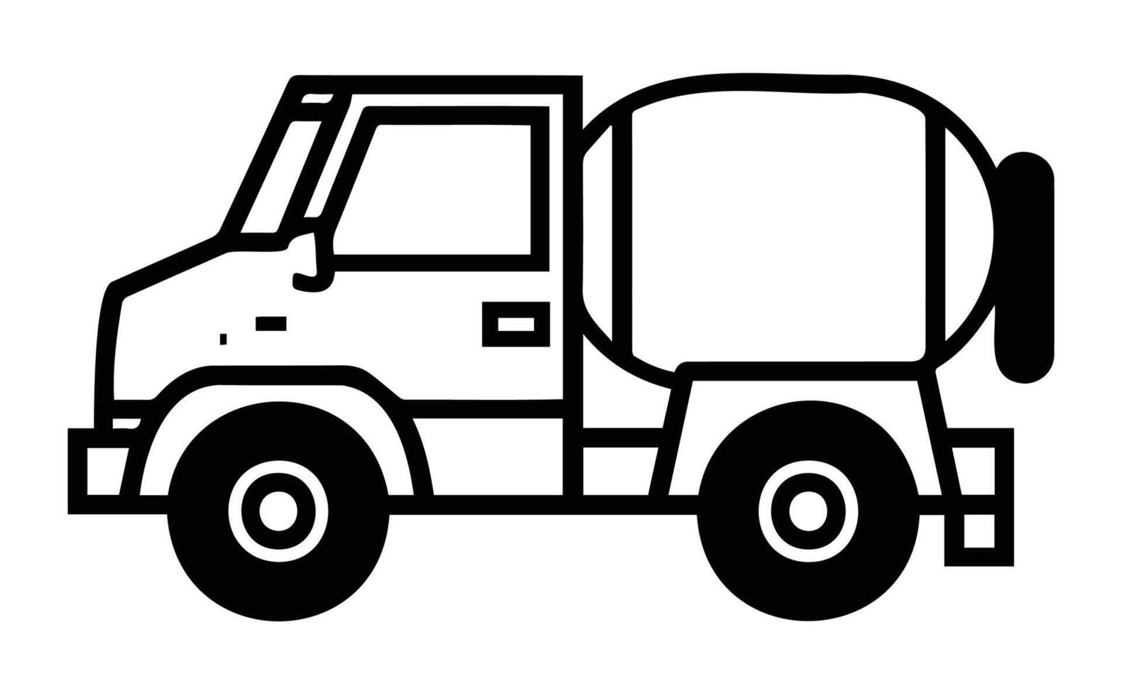 Simple Concrete Mixer Truck Illustration vector