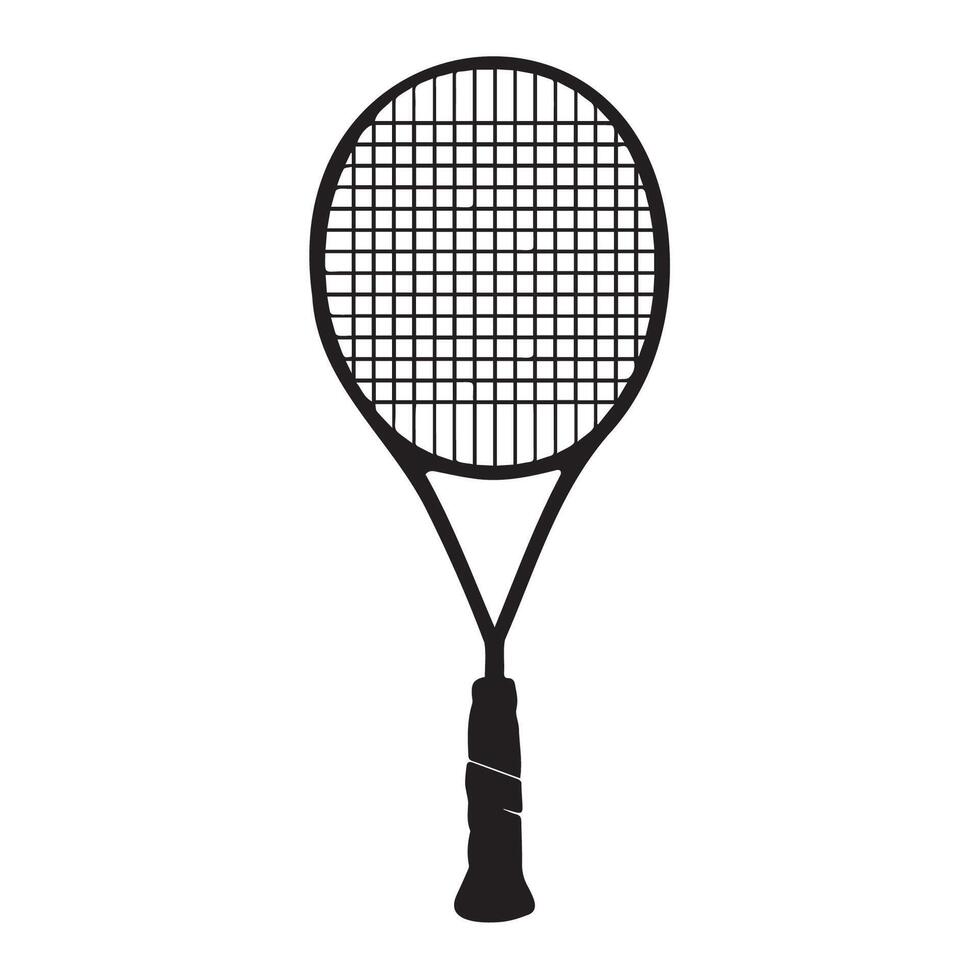 Silhouette of a Tennis Racket on White Background vector