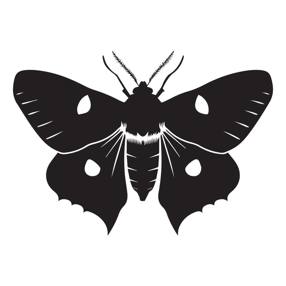 Elegant Silhouette of a Butterfly on White Background vector
