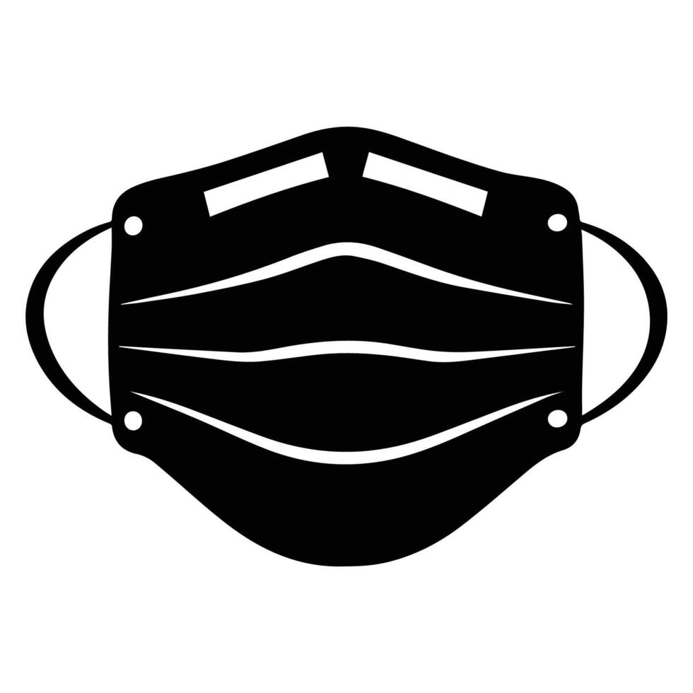 Simple Black Face Mask Illustration Design vector