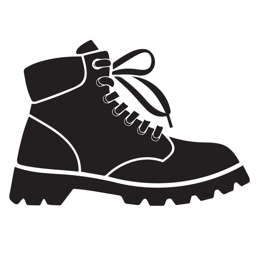 Black Silhouette of a Hiking Boot Icon for Outdoors vector