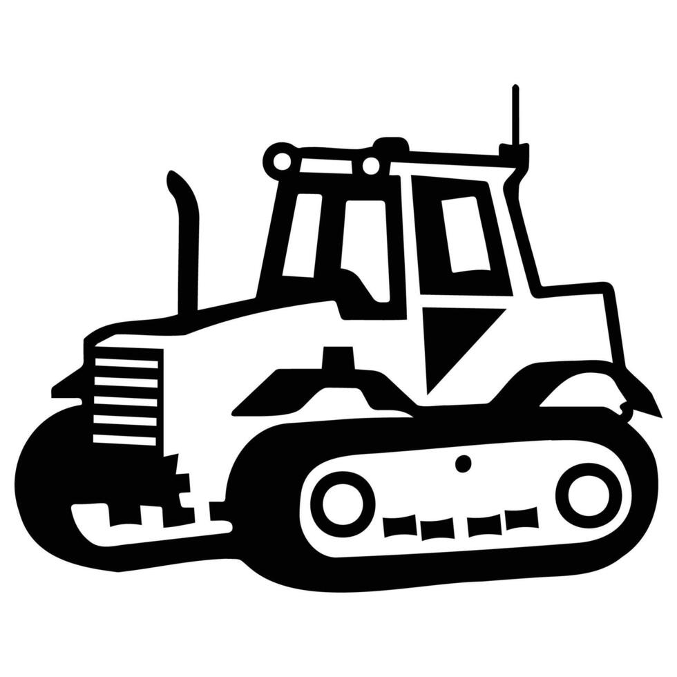 Bold Bulldozer Icon for Construction and Earthmoving Projects vector