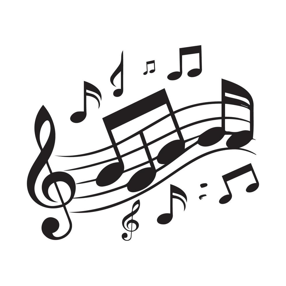 Musical Notes and Symbols on a White Background vector