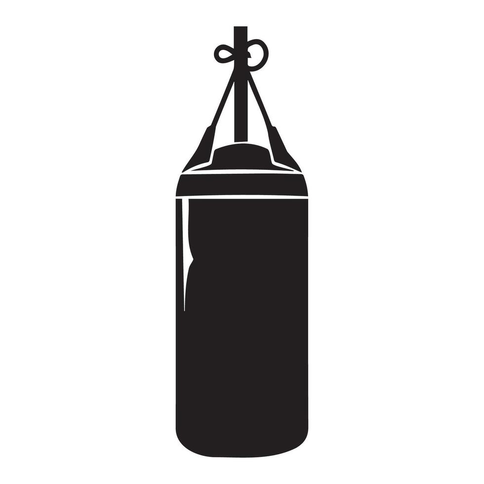 Black Silhouette of Boxing Heavy Bag vector