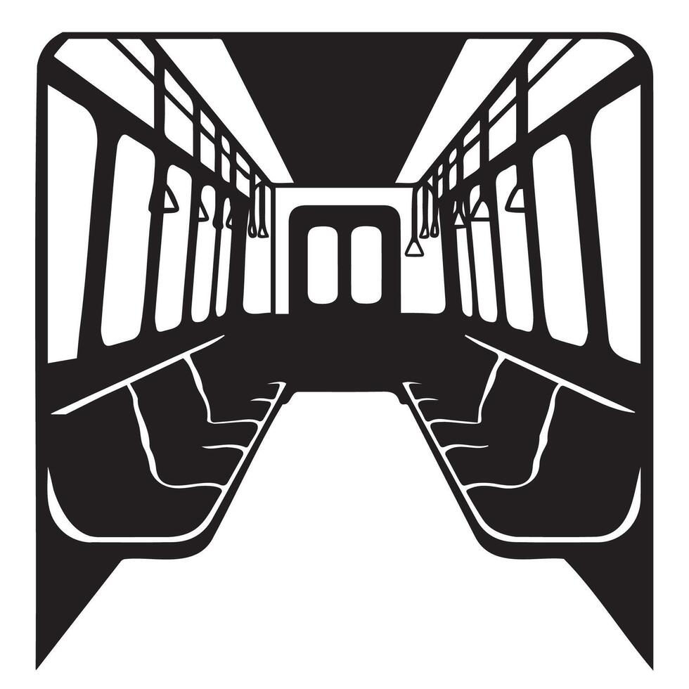 Minimalist Subway Interior Design Illustration vector