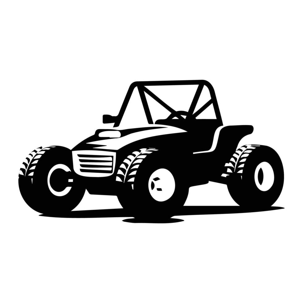 Black and White Off-Road Vehicle Illustration vector