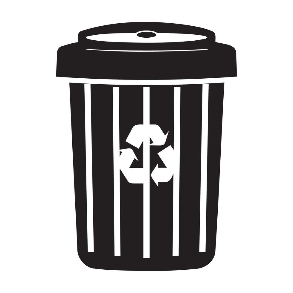 Simple Recycling Bin with Eco-Friendly Design vector