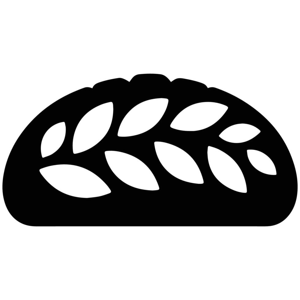 Simple Black Bread Icon for Culinary Designs vector