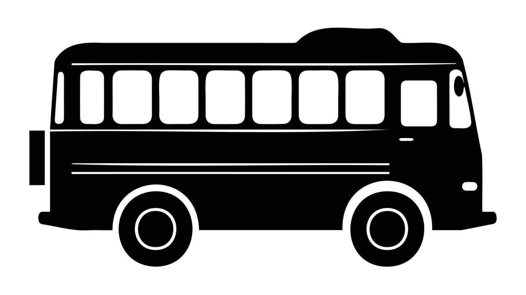 Classic Black Bus Silhouette for Design Projects vector