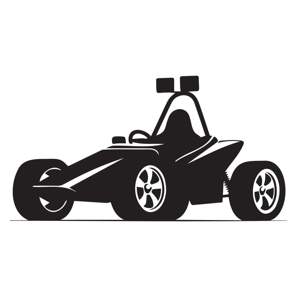 Black and White Illustration of a Racing Car vector