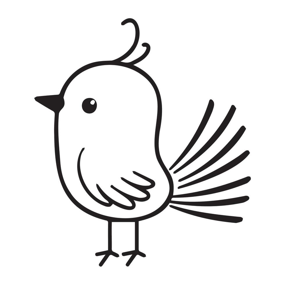Cute hand-drawn bird illustration for creative projects vector