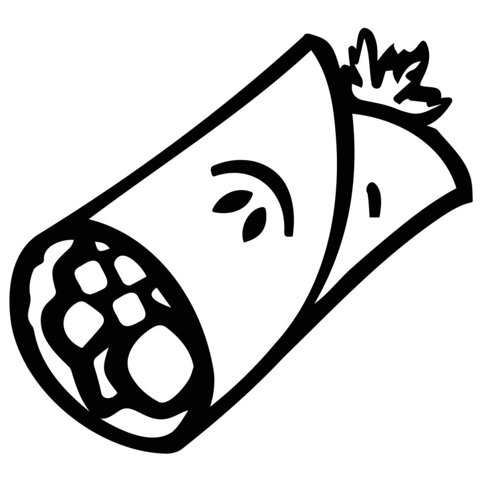 Illustrated Burrito with Happy Face Design vector