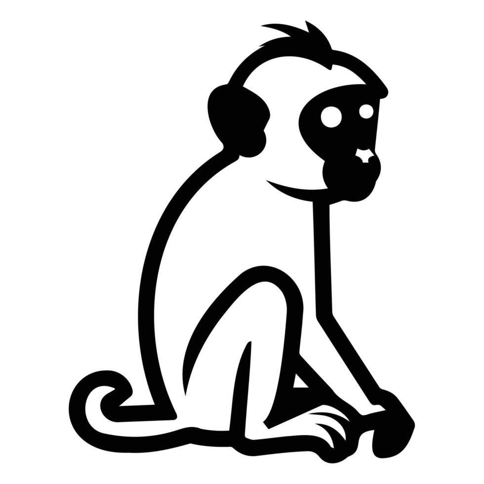 Playful Monkeys in Minimalist Style Illustration vector