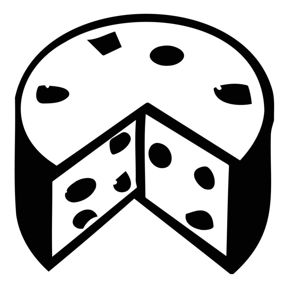 Simple cheese illustration with a slice cut out vector