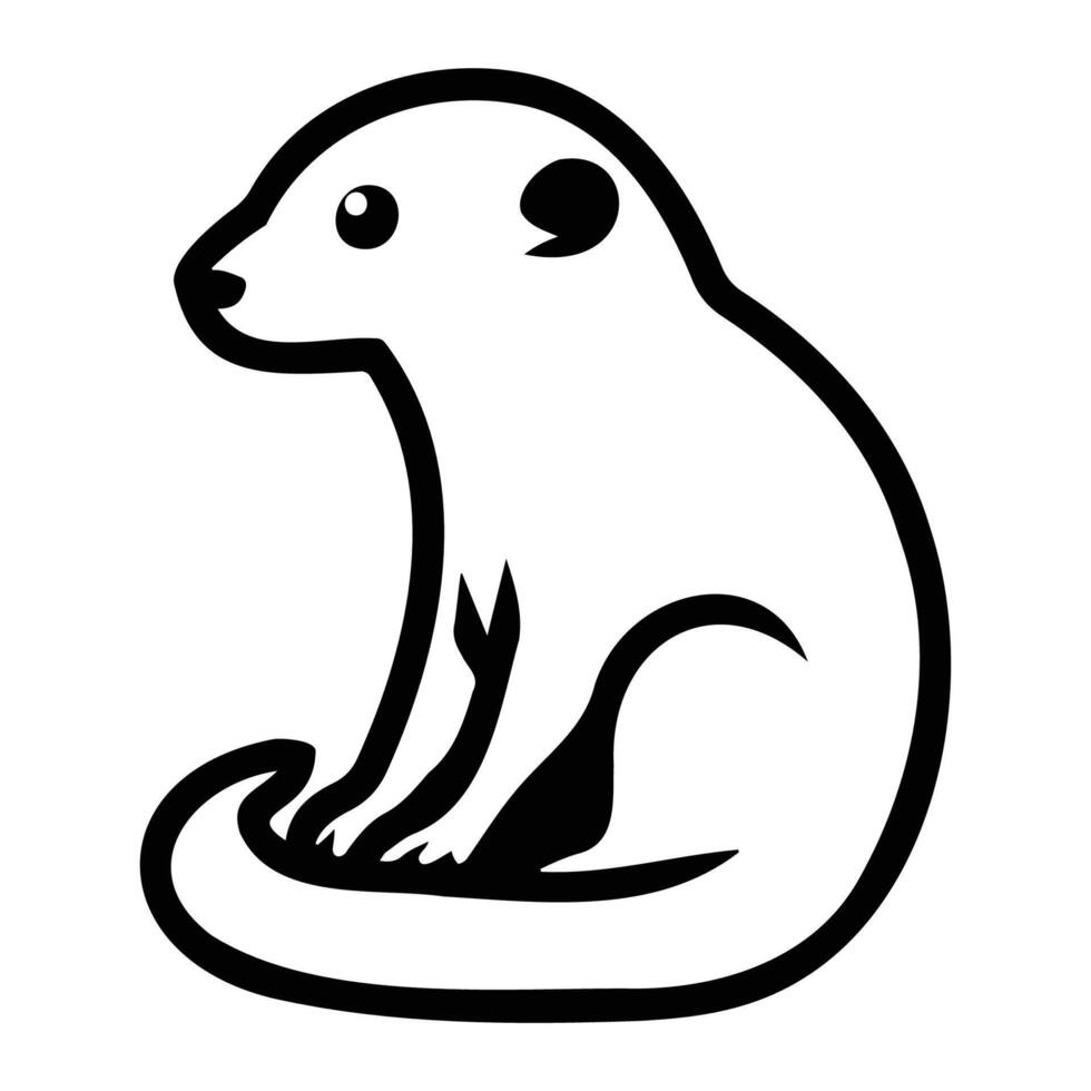 Cute Otter Illustration on a White Background vector