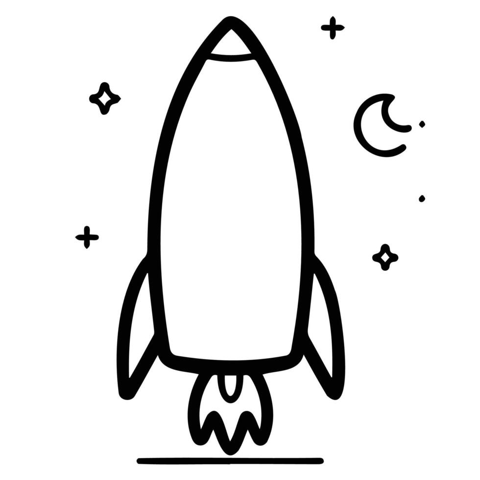 Simple Rocket Illustration for Creative Projects vector