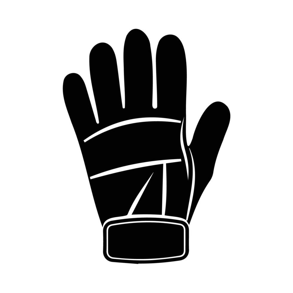 Black and White Goalkeeper Glove Icon vector