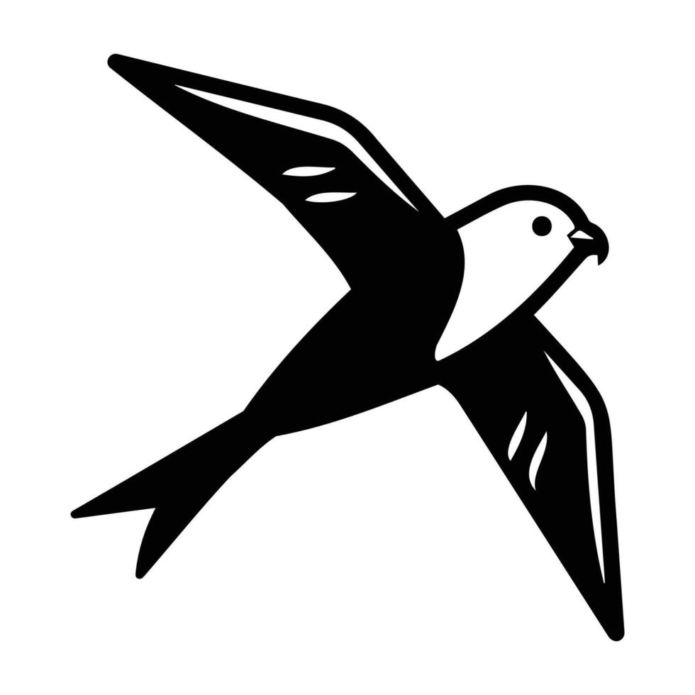 Elegant Bird in Flight Silhouette Design vector