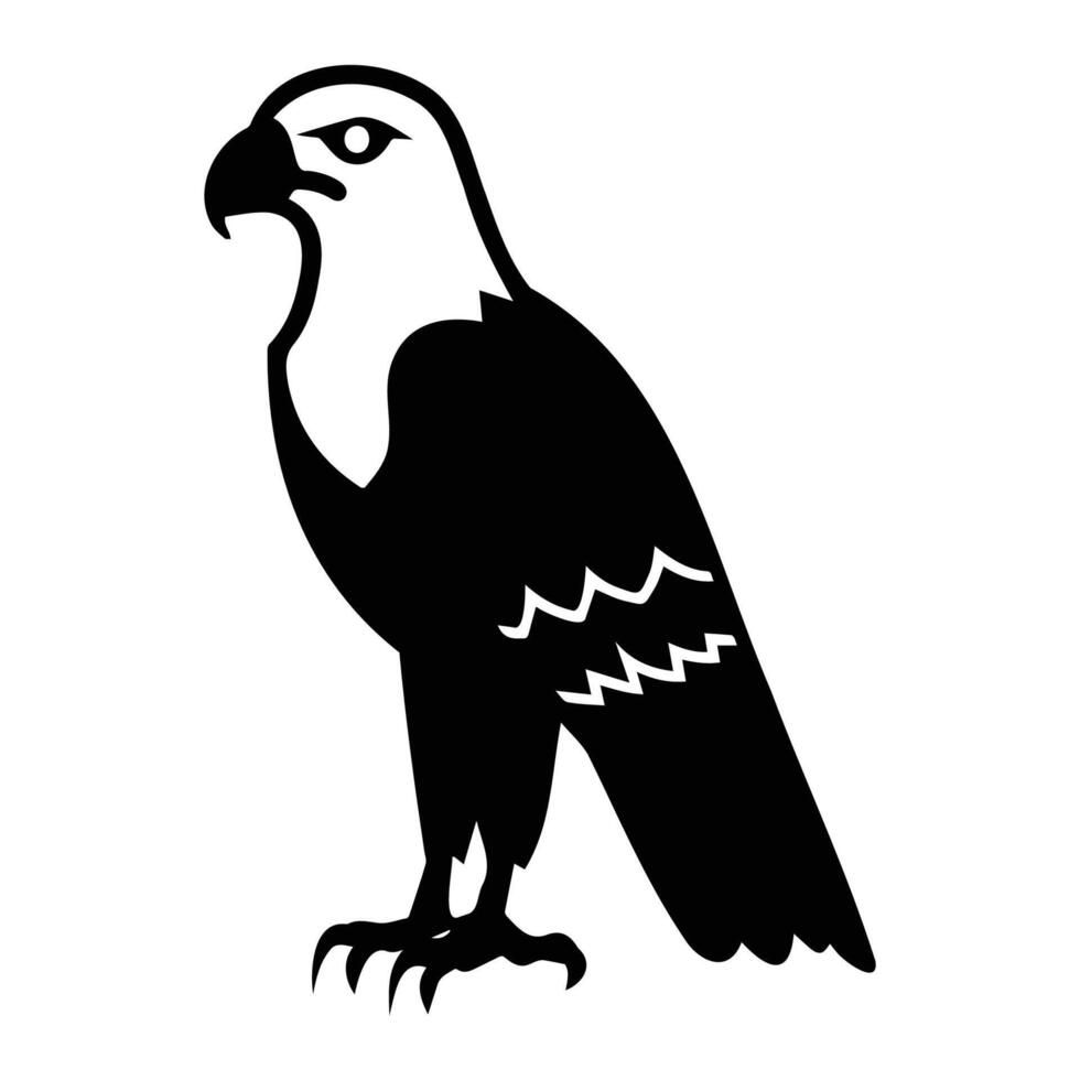Elegant silhouette of a bird of prey vector