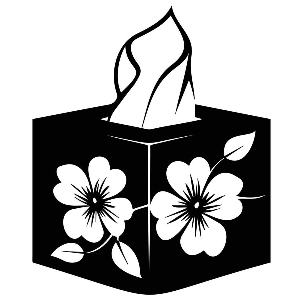 Floral Tissue Box Design for Home Decor vector