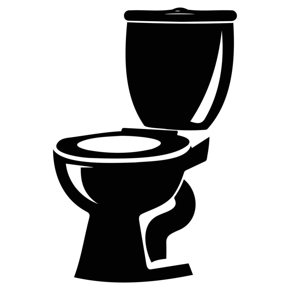 Simple Black and White Toilet Silhouette for Design Use vector
