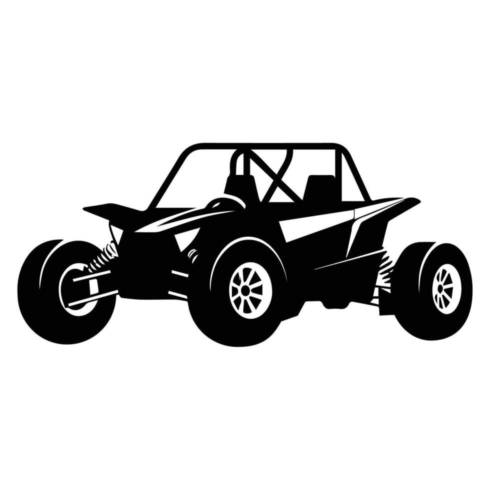 Black and White Off-Road Vehicle Silhouette Design vector