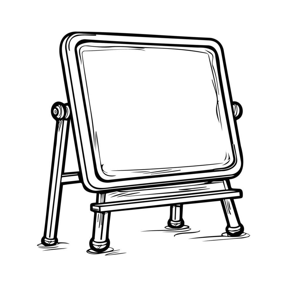 Hand-drawn Empty Chalkboard on Stand vector