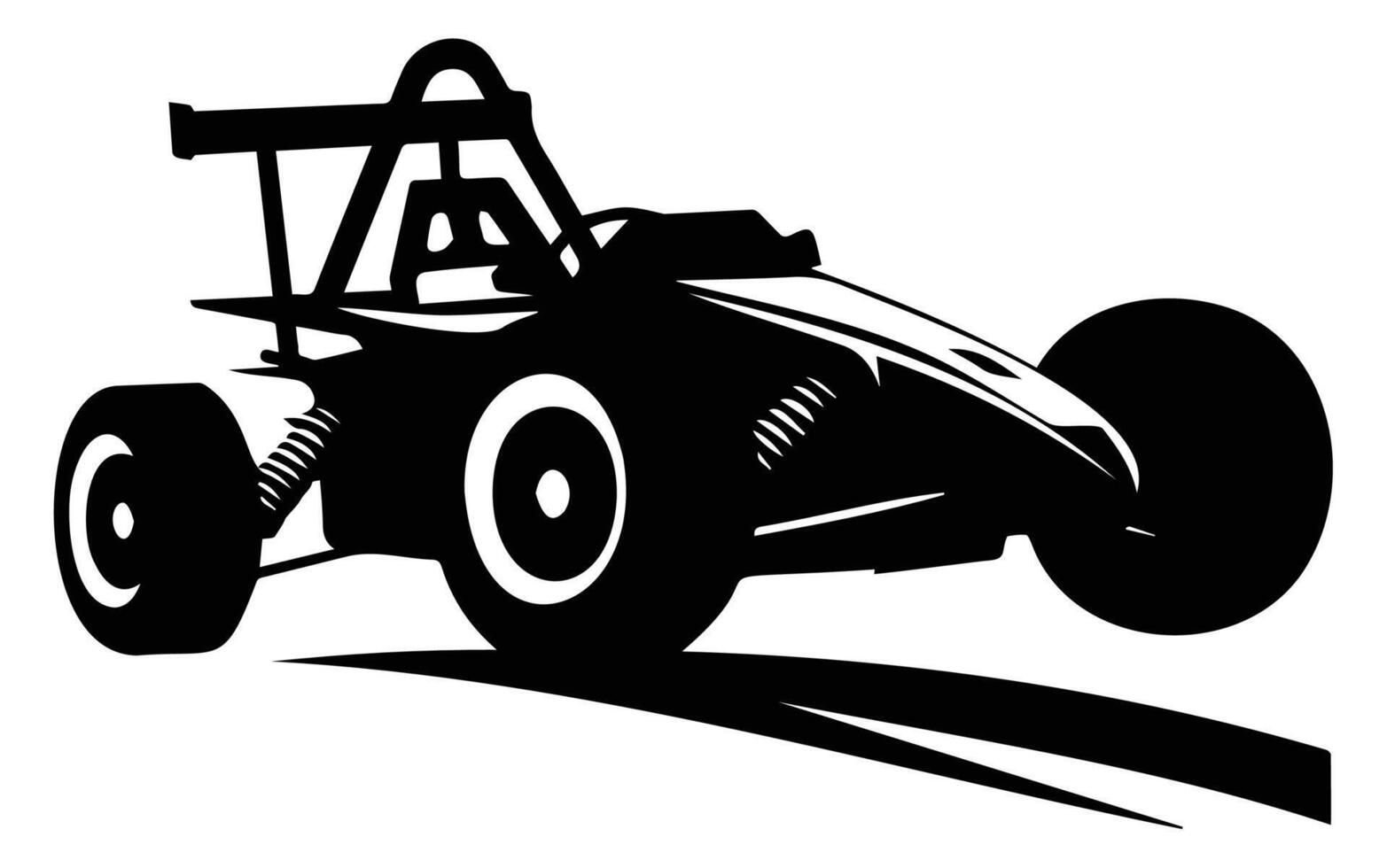 Dynamic Silhouette of a Racing Car in Motion vector