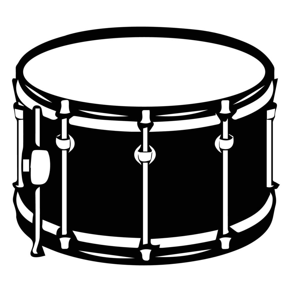Classic Black Snare Drum Illustration vector