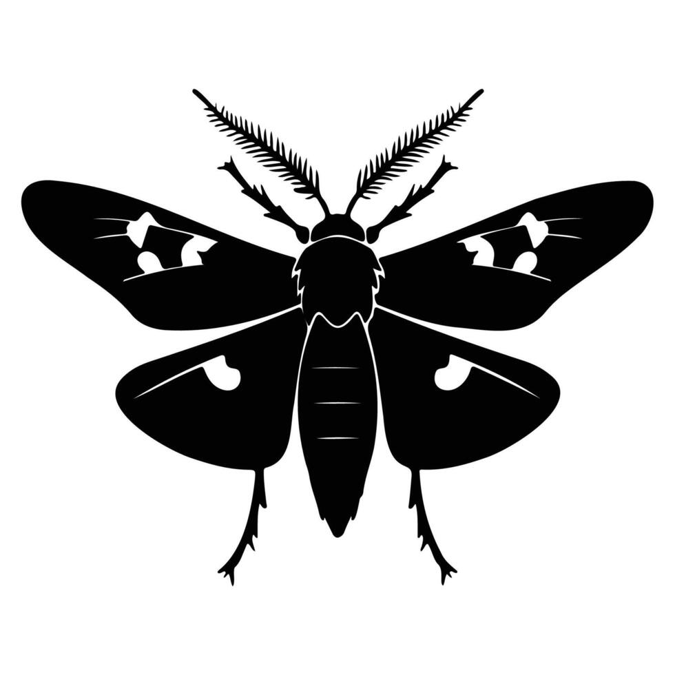 Elegant Silhouette of a Moth in Black and White vector