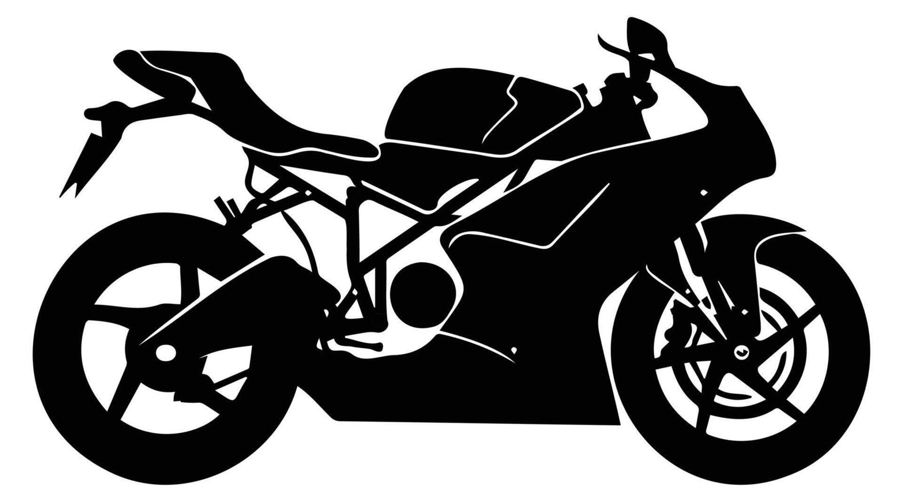 Sleek Black Motorcycle Silhouette Design vector