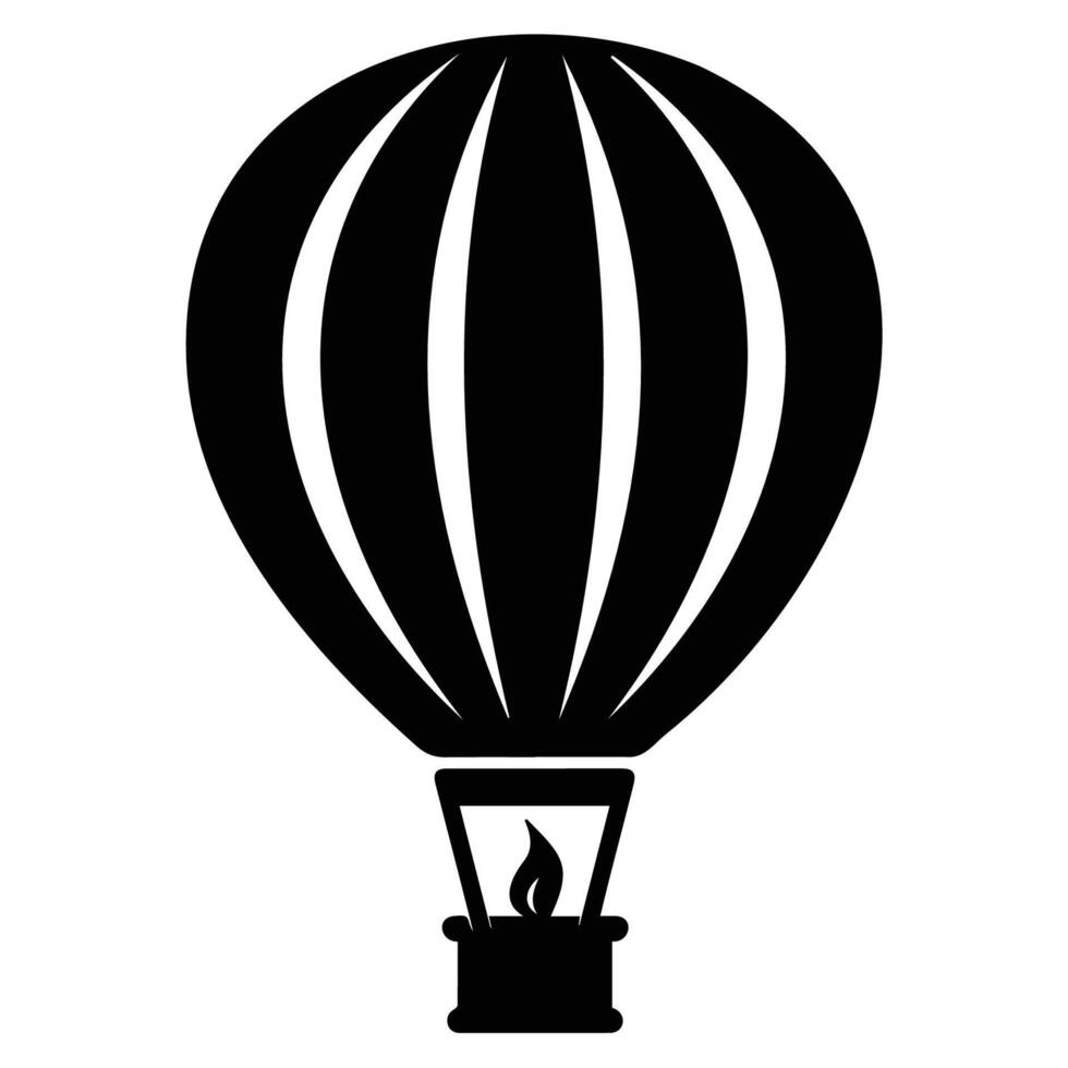 Hot Air Balloon Silhouette Icon for Design Use vector