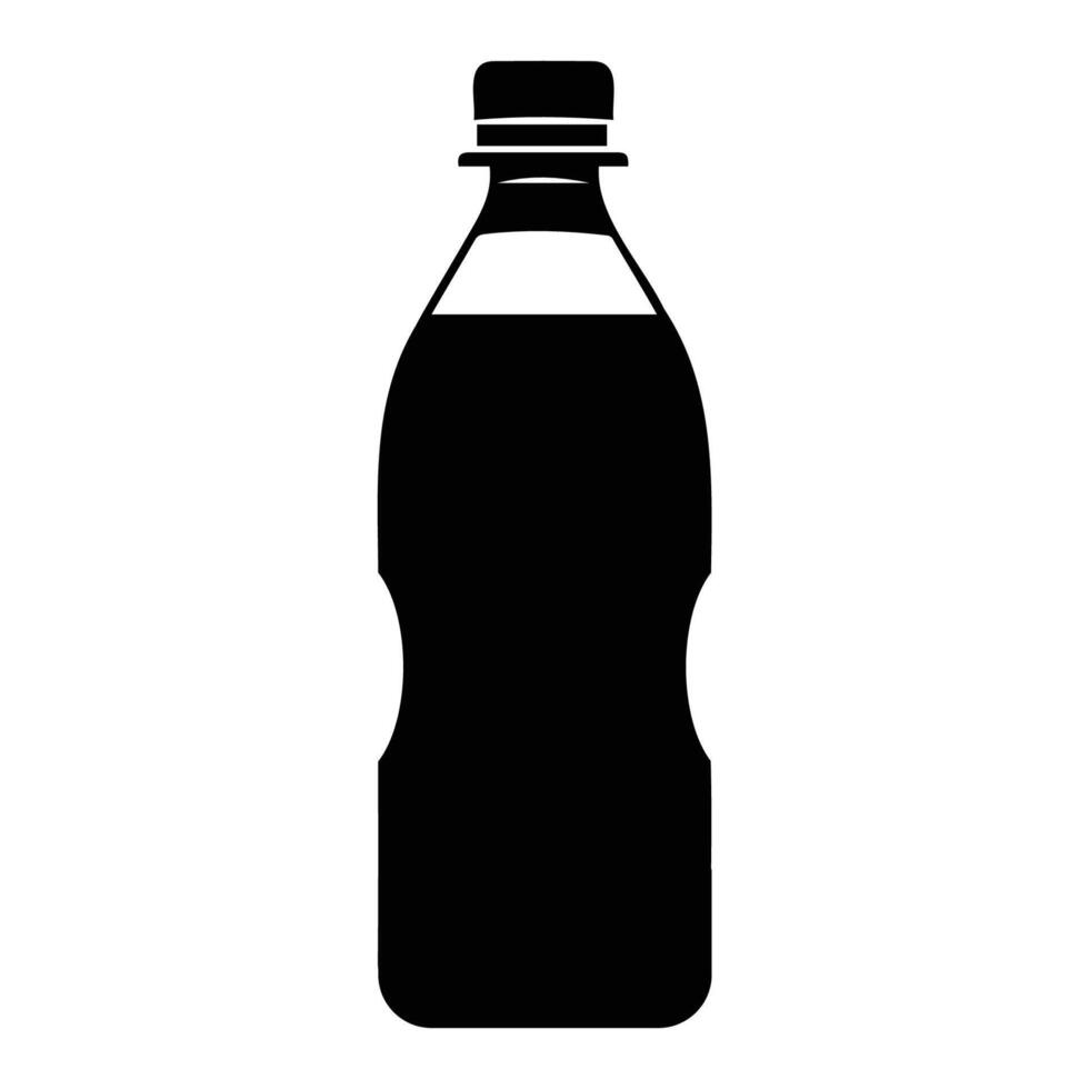 Silhouette of a Water Bottle on a Plain Background vector