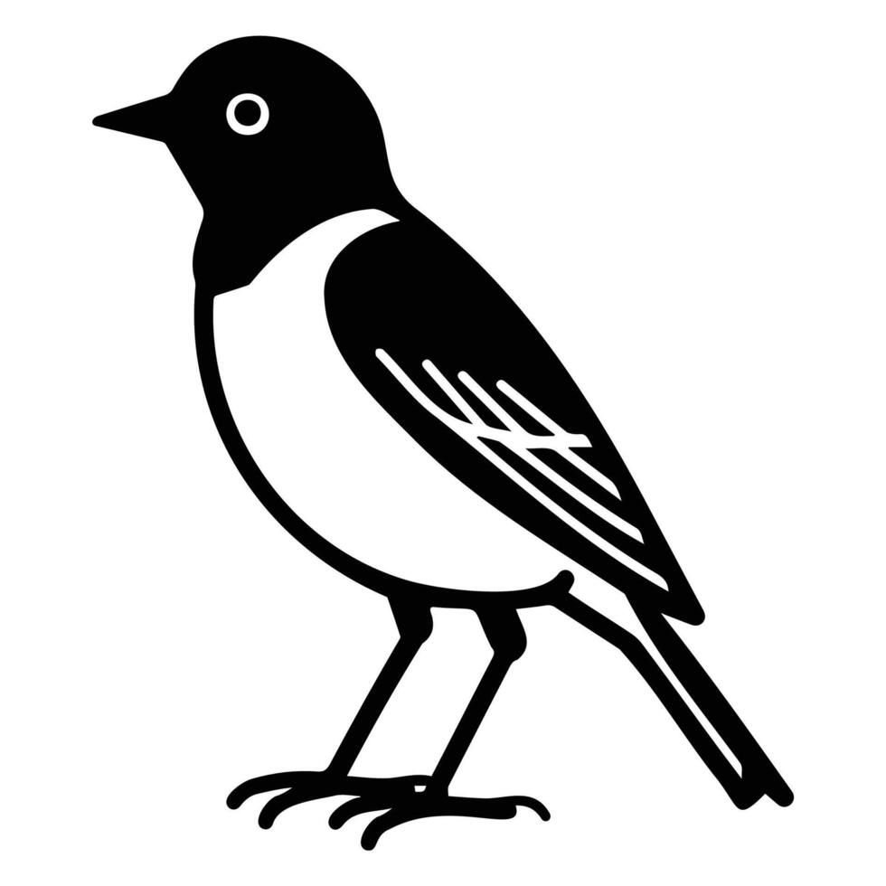 Minimalist Bird Illustration in Black and White vector
