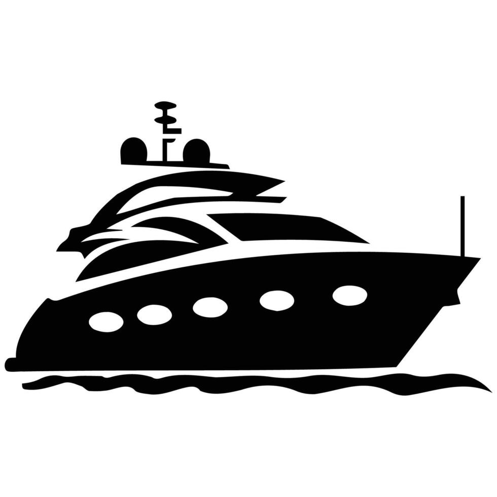 Elegant Yacht Silhouette on Calm Water Background vector