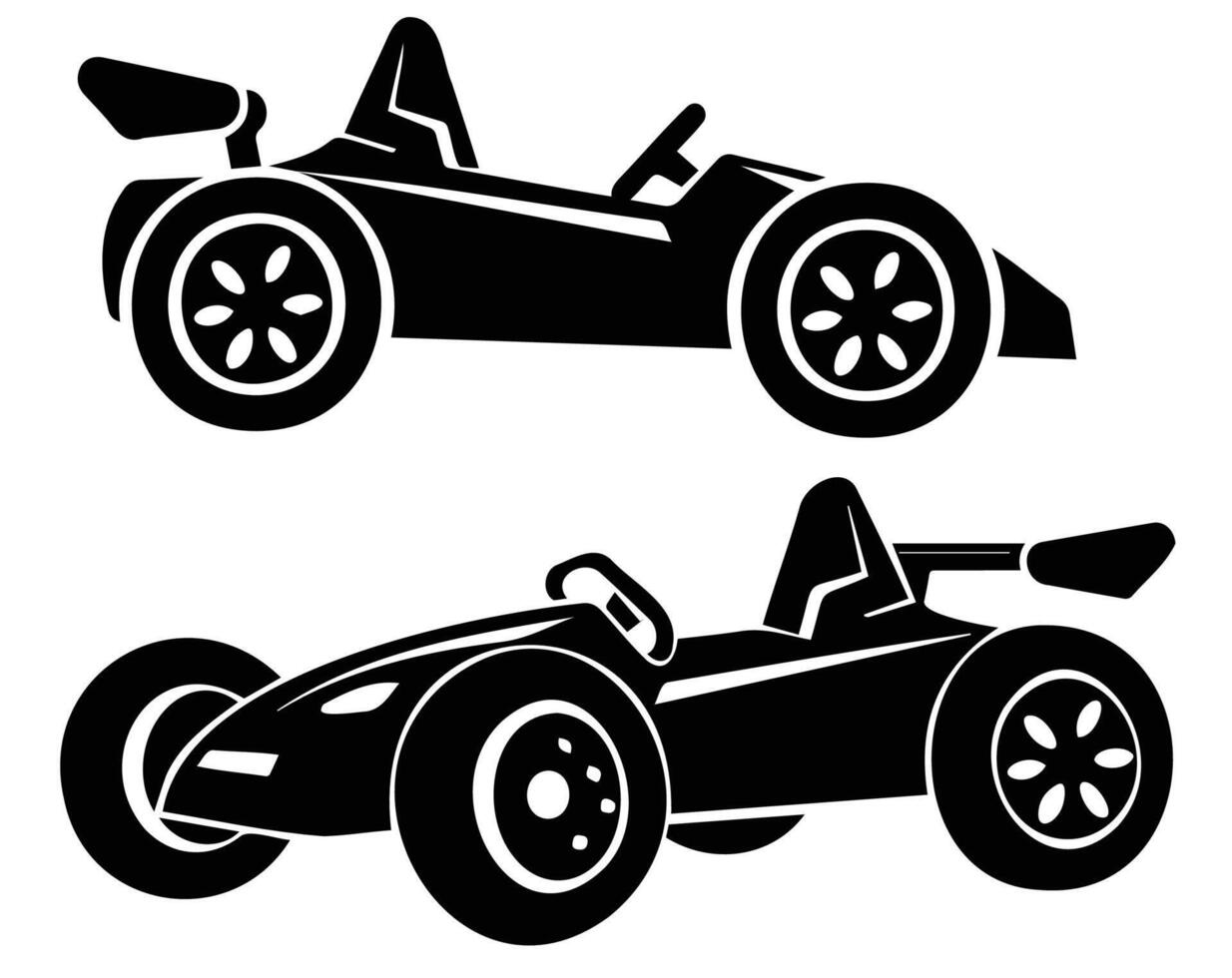 Silhouette Racing Cars Design for Creative Projects vector