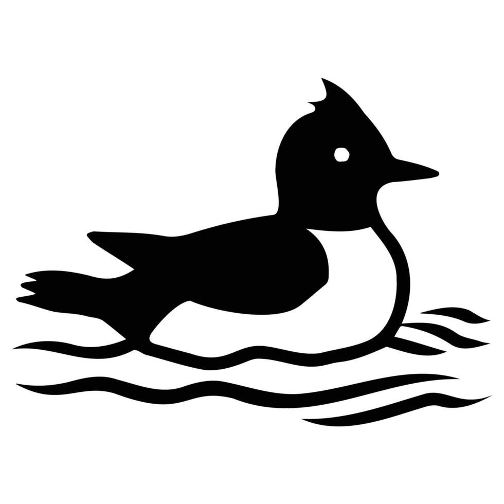 Stylized Duck Swimming in Water Illustration vector