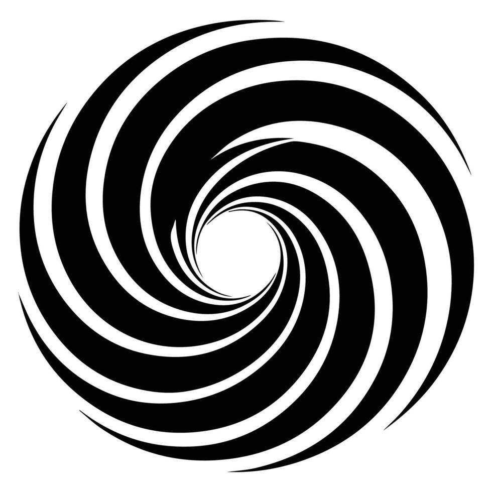 Abstract Black and White Spiral Design Visual vector
