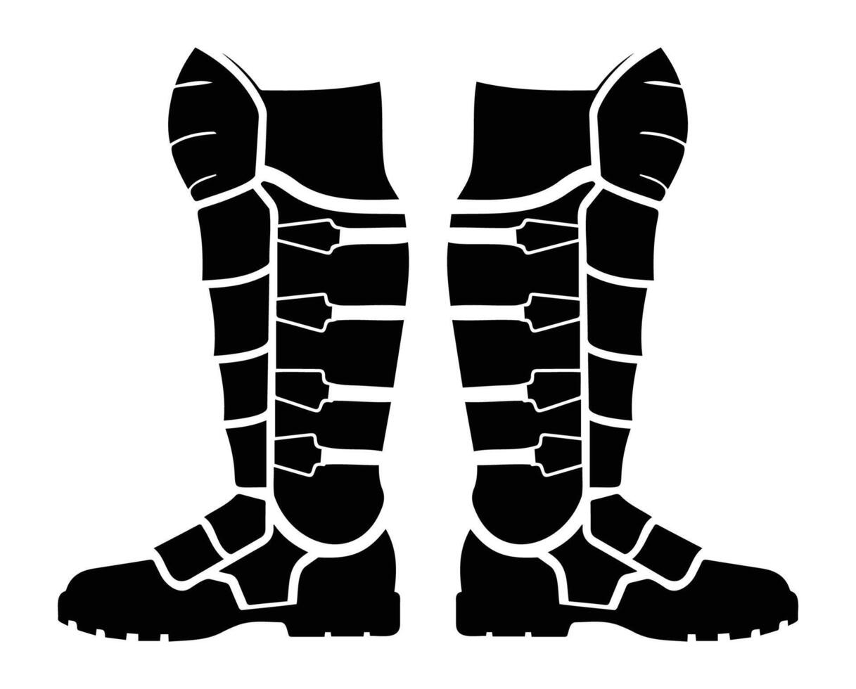 Protective Boots with Armor Design vector
