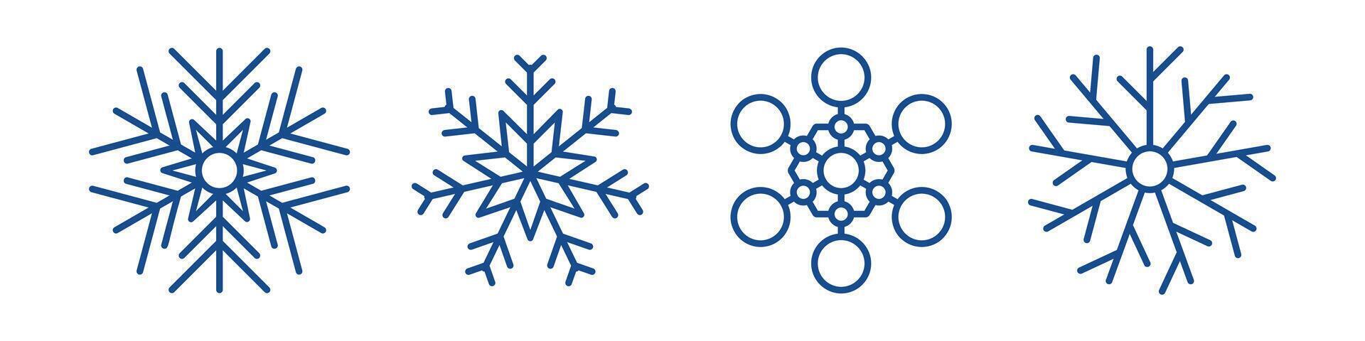 Snowflakes winter collection vector