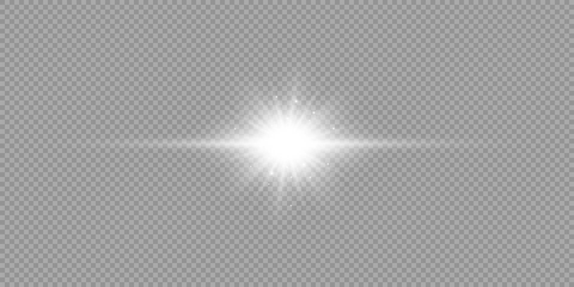 White horizontal light effect of lens flares vector