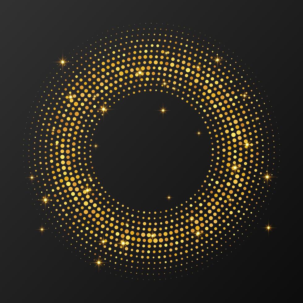 Abstract gold glowing halftone dotted background vector